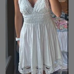 NWOT Zara White Cotton Lace Trimmed Sundress Size Small